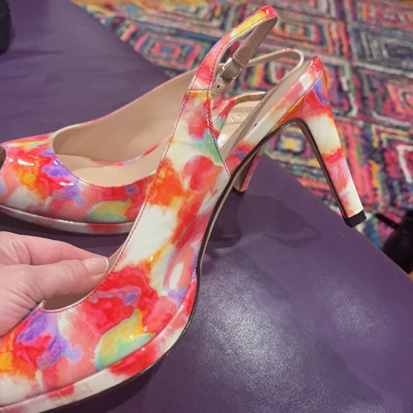 Stuart Weitzman floral platform heels - Picture 2 of 4